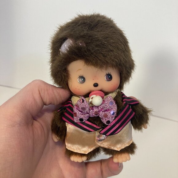 Bebichhichi Monchhichi Monkey Pair Star Plush Sekiguchi 7th Anniversary Suit Toy - Picture 4 of 10
